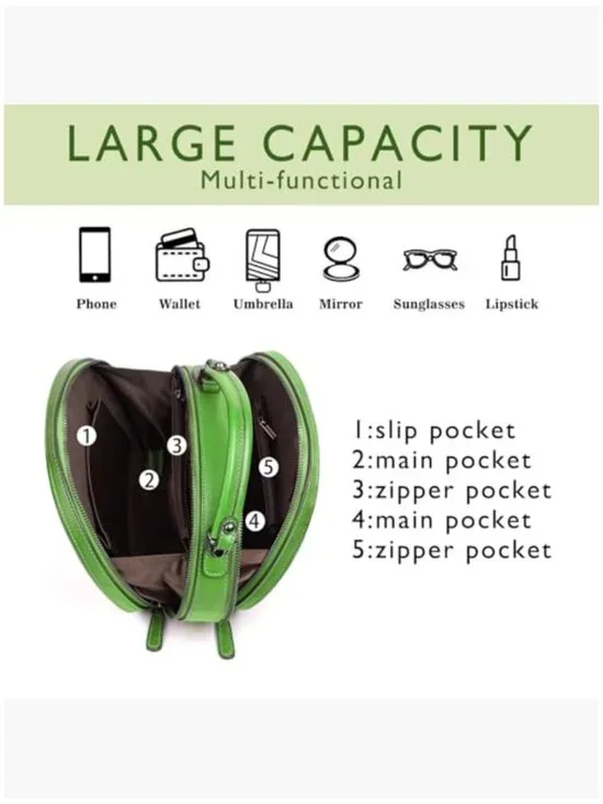 Vintage Genuine Leather Crossbody Bag with Sunflower Embossed Design - Picture 6 of 7